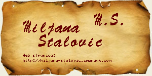 Miljana Stalović vizit kartica